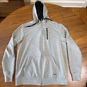 Jockey Full Zip Hoodie Mens Medium Grey Polyester/Spandex Breathable